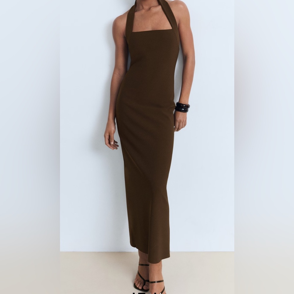 Chocolate Brown Halter Maxi